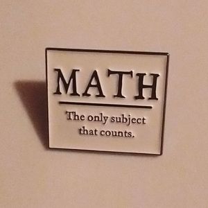 🧁 3/$30 Math The Only Subject That Counts Humour Enamel Pin NEW
